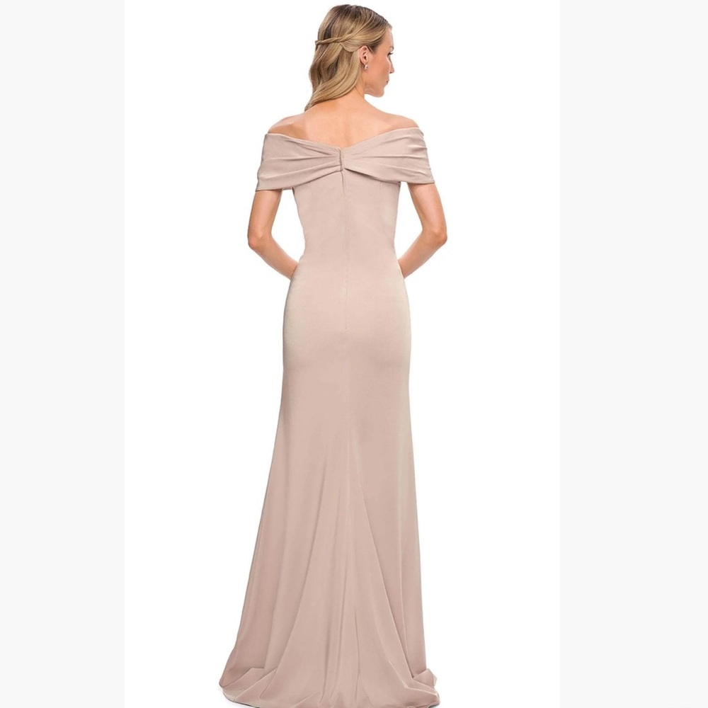 La Femme 29537 Fitted Off Shoulder Evening Dress - Picture 2 of 9